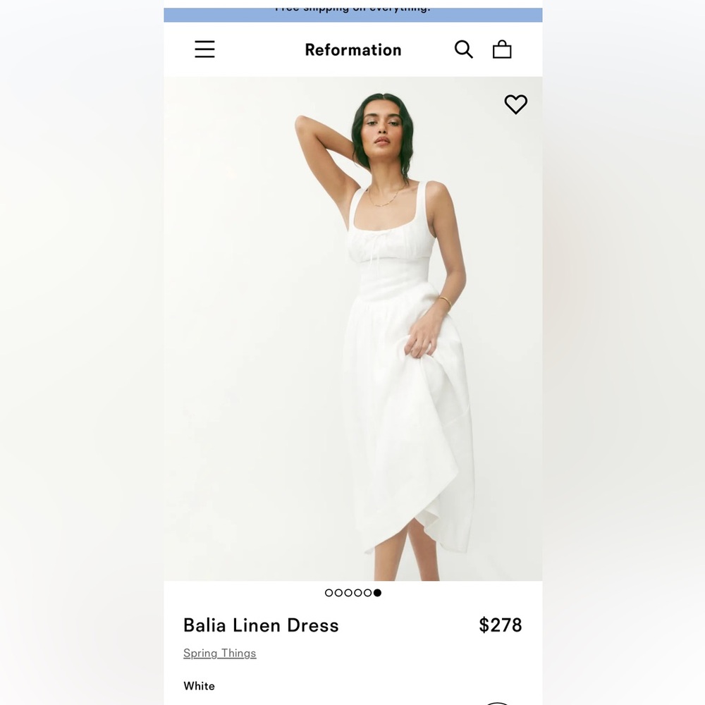 Reformation Balia 100% Linen Dress - White - Picture 6 of 9